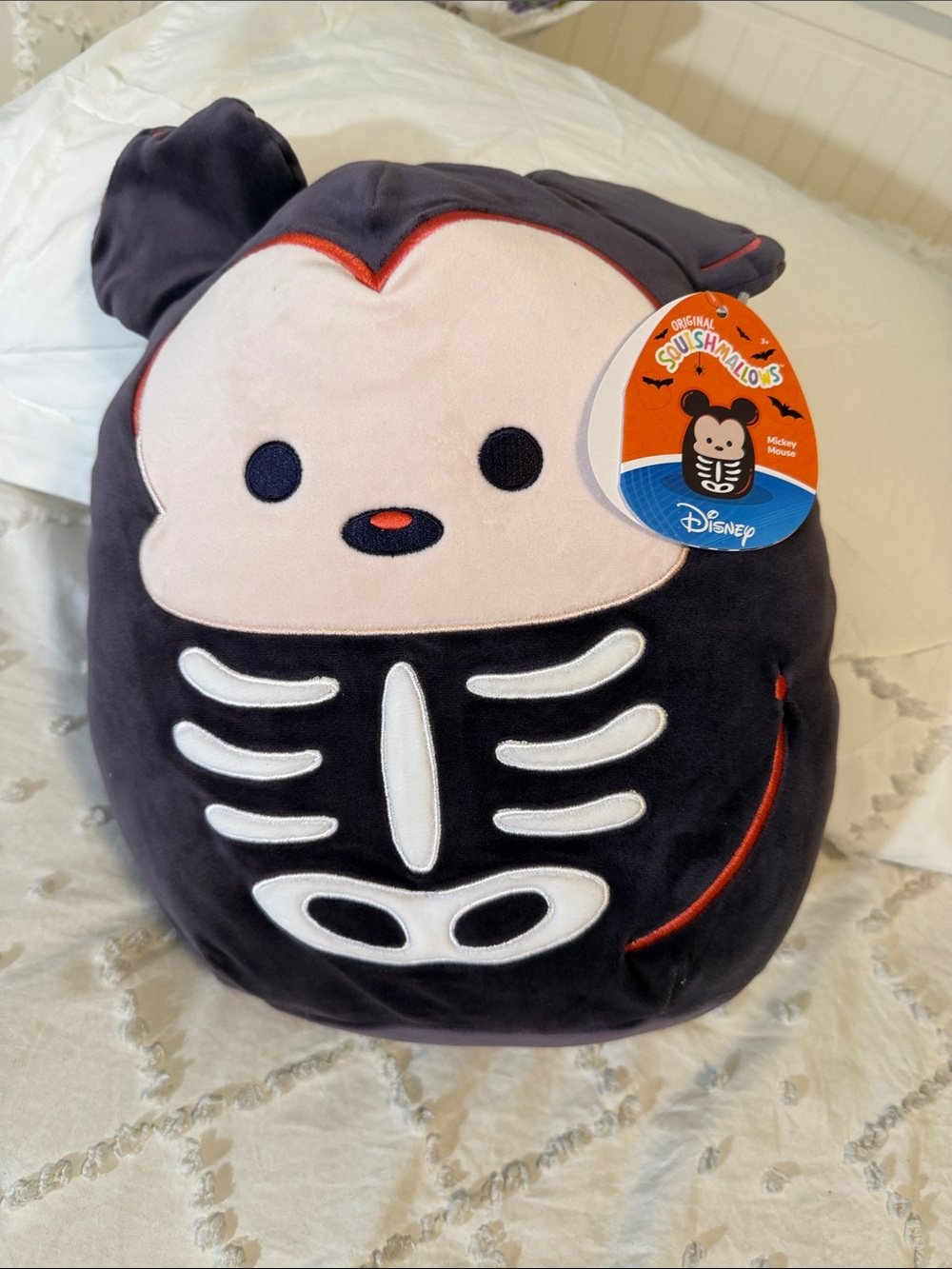 Disney Black and Cream Skeleton Mickey Squishmallow Plush